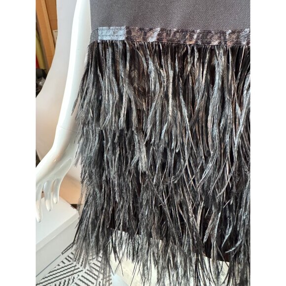 Romeo + Juliet Couture Black Feather Fringe V-Neck Tank Top L - Picture 11 of 16